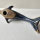 Signed blue ceramic dolphin sculpture (Signature to be identified)