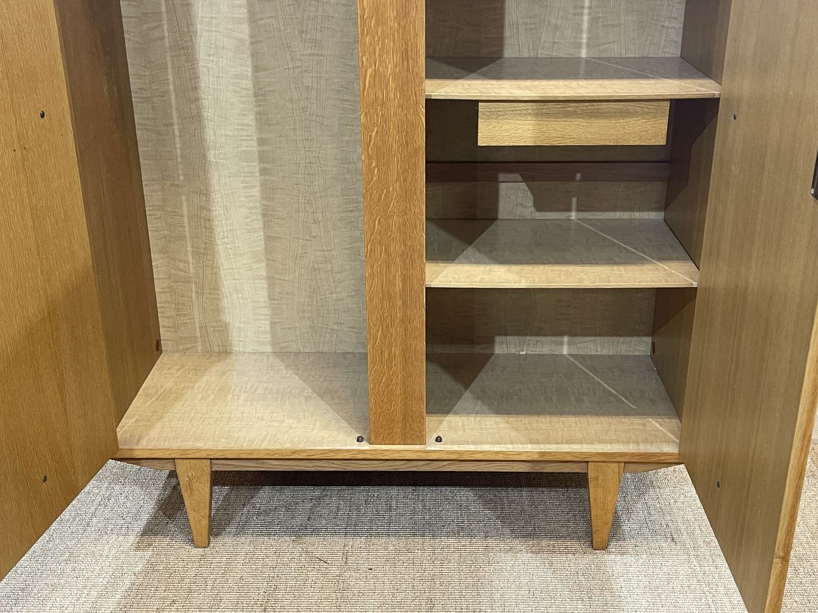 Wardrobe in bamboo and oak from the 1960s