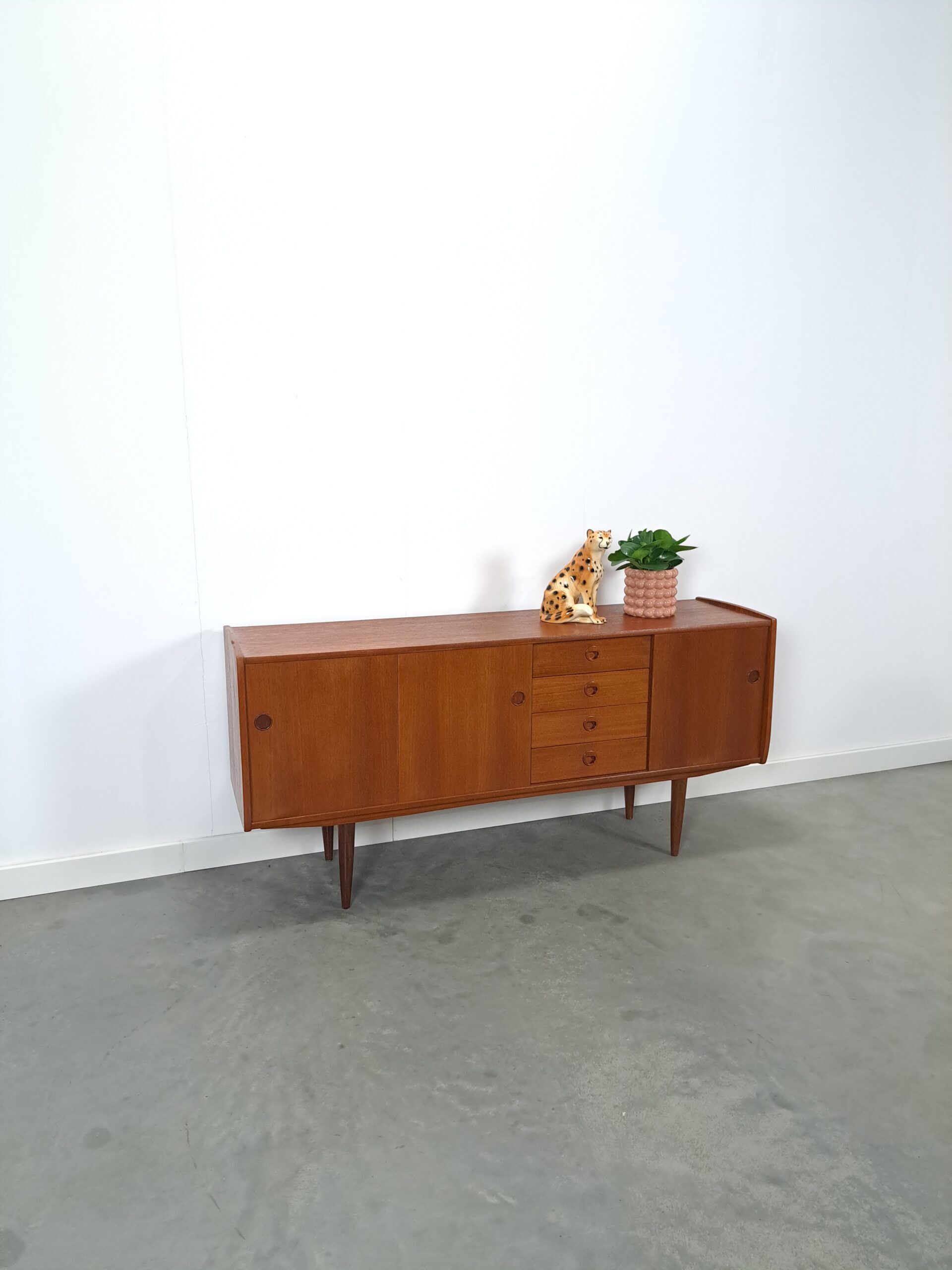 Teak veneer sideboard with drawers from Sweden