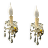Vintage Italian Crystal Sconces 1950’s Set of 2