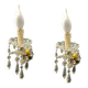 Lot de 2 appliques vintage en cristal italien des années 1950