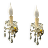 Lot de 2 appliques vintage en cristal italien des années 1950