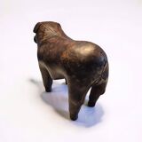 Leather Bulldog ottoman by Dimitri Omersa, England 1960s