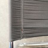 Velvet and tubular metal armchair 1980