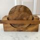 Set of 6 coasters in vintage olive wood 60s