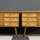 Set night stands wood and glass top