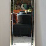 Bevelled mirror in brushed aluminium 1970