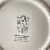 8 Assiettes à dessert Gien Fleurs peintes à la main Orange Vintage Année 70