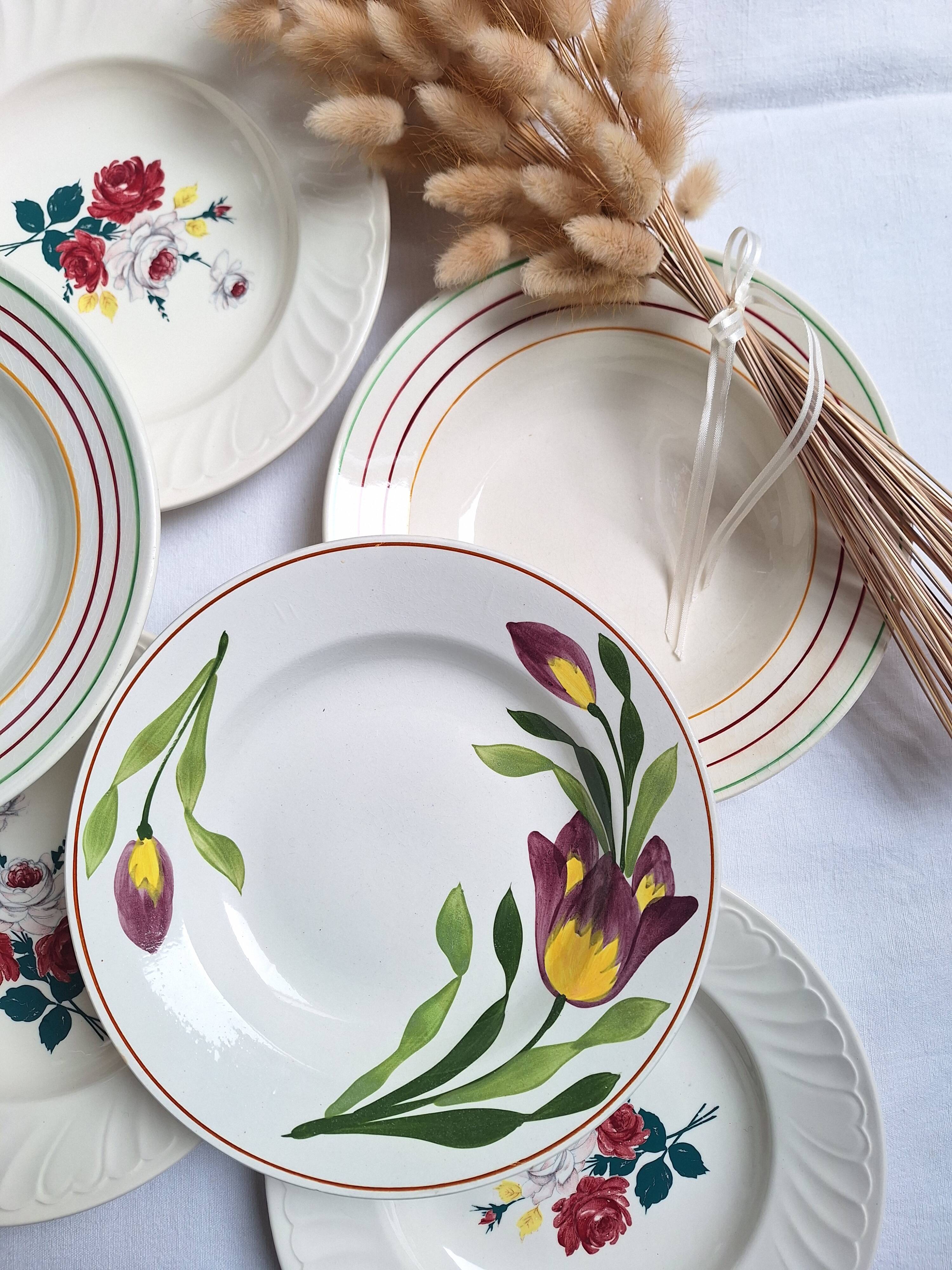 Vintage Gien and St Amand soup plates