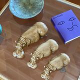 Mid-century Set of 3 ceramic hippos, Zaccagnini Italy 1950s