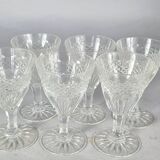 Set of 6 antique cut crystal aperitif glasses. Perfect condition. SC