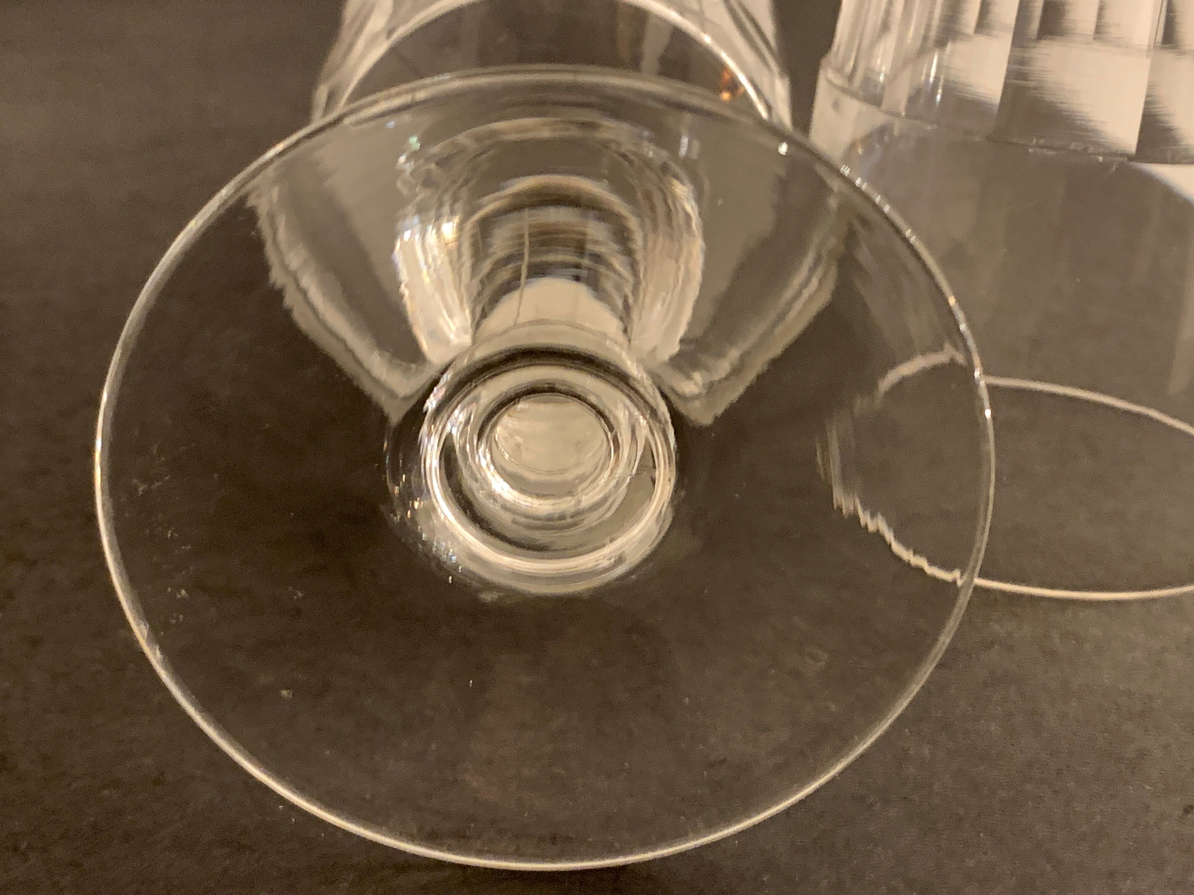 8 old blown glasses, with cut sides, Mirabeau model from Baccarat