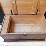 Large vintage chest old wooden trunk