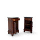 A pair of antique walnut bedside tables from the 1890s.