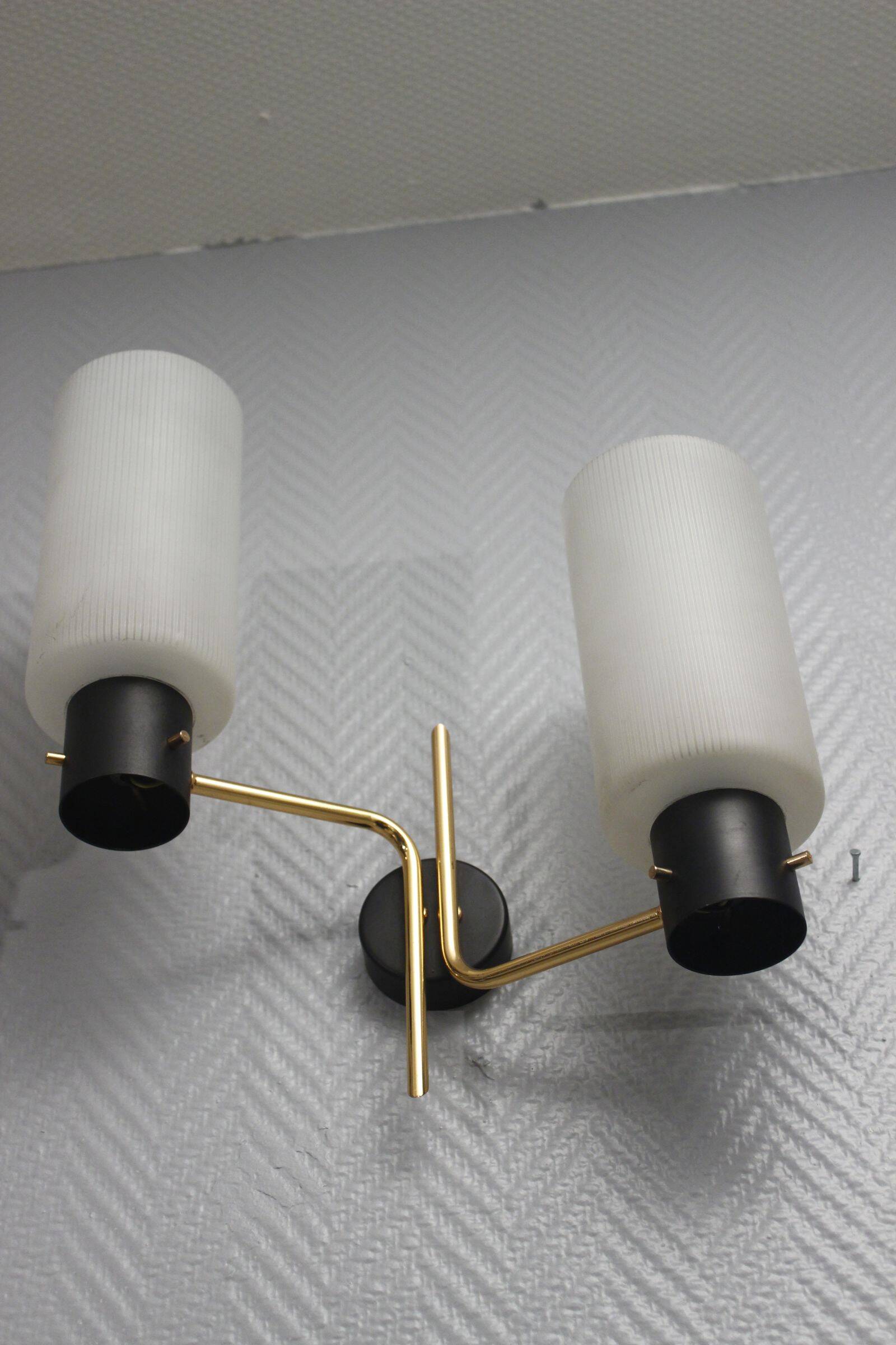 Pair of wall sconces 1950s style Arlus Lunel