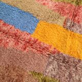 Moroccan Berber carpet Beni Ouarain with colorful flats and hunted 250x160cm