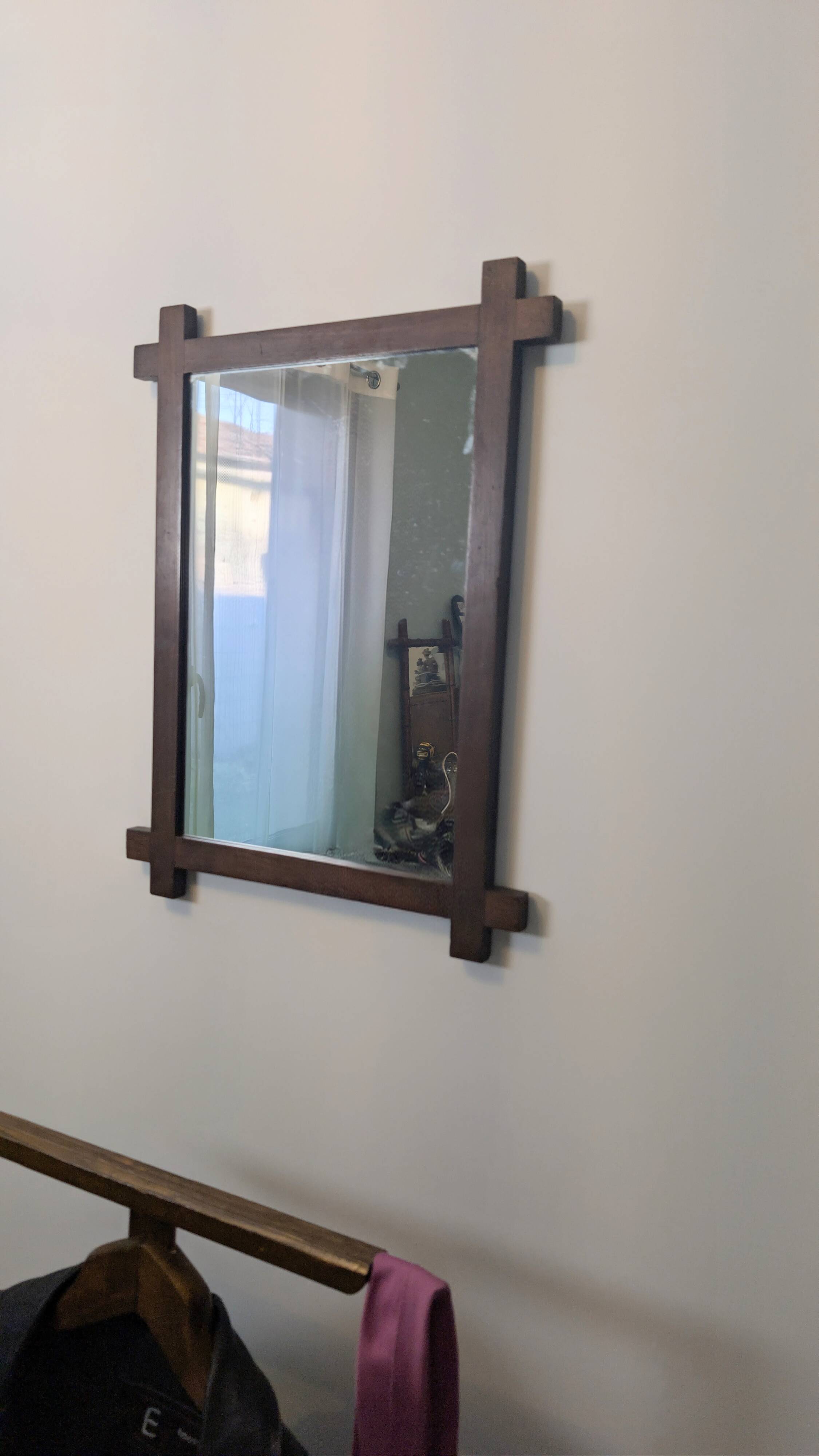 Solid wood mirror from the 1940s – 53 x 40 cm – simple and elegant