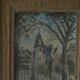 Peinture à l’huile sur panneau Château signée