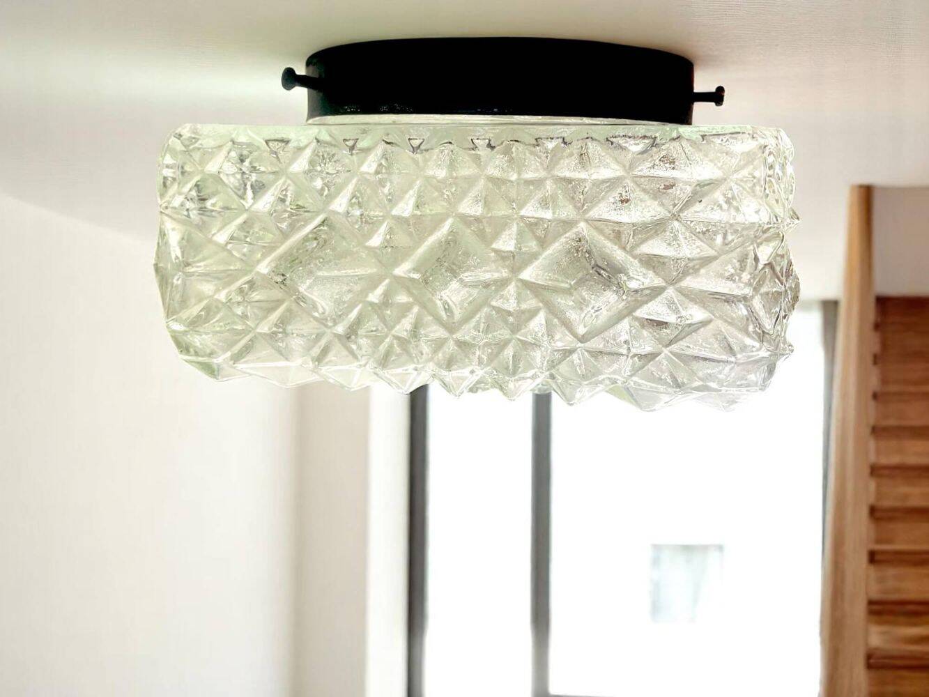 Glass flush mount ceiling or wall light