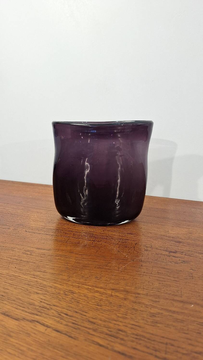 Purple blown glass vase