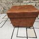 Ottoman chest pouf 1960 leather on vintage casters