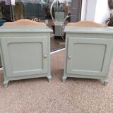 Duo de tables de chevet vert d'eau