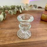 Pressed molded glass candle holder