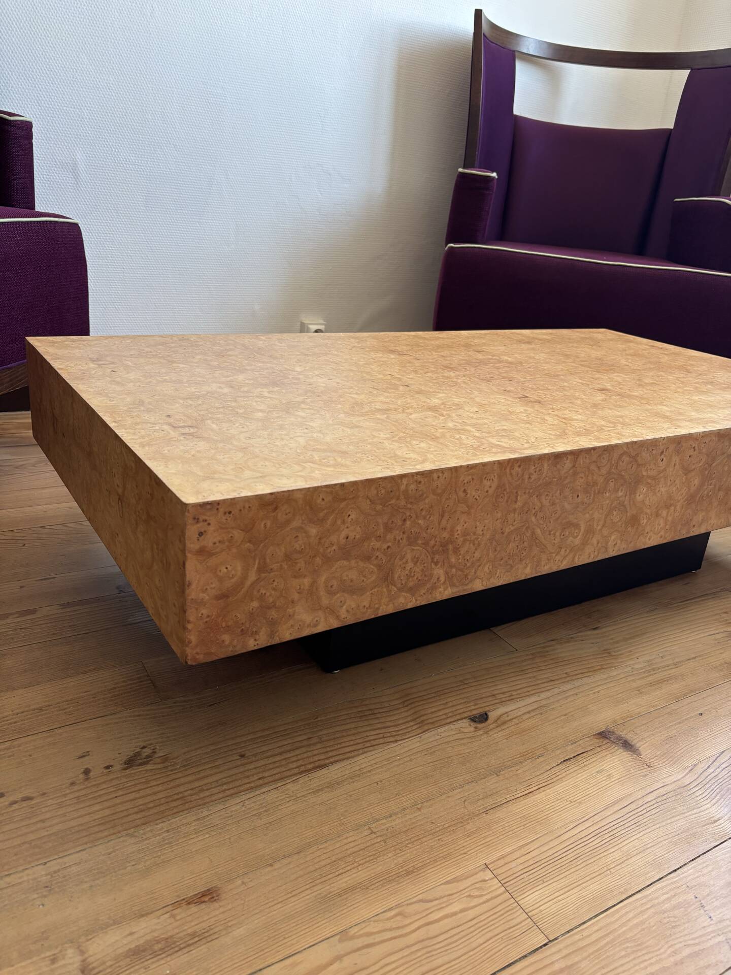 Vintage elm burl coffee table