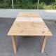 Table à manger scandinave rectangulaire extensible rénovée en pin massif br