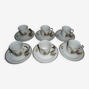 Lot de 6 petites tasses à café des années 70