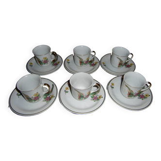 Lot de 6 petites tasses à café des années 70