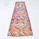 Soft Pink & Orange Rare Style Vintage Runner Rug, 91x359 Cm