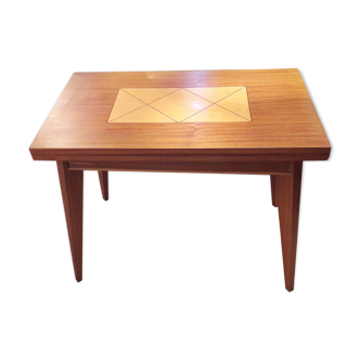 Game table adjustable feet compass 60s marquetry