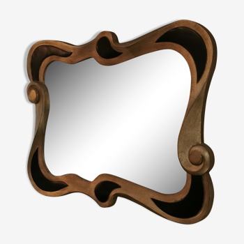 Mirror xxl neo-baroque black and gilded 80s