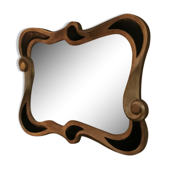 Mirror xxl neo-baroque black and gilded 80s