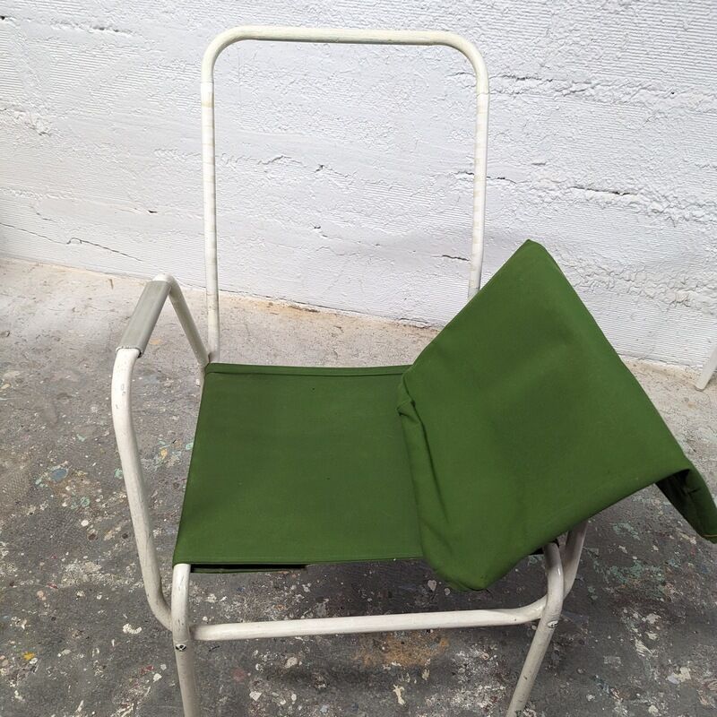 Fauteuil vintage métal et tissu