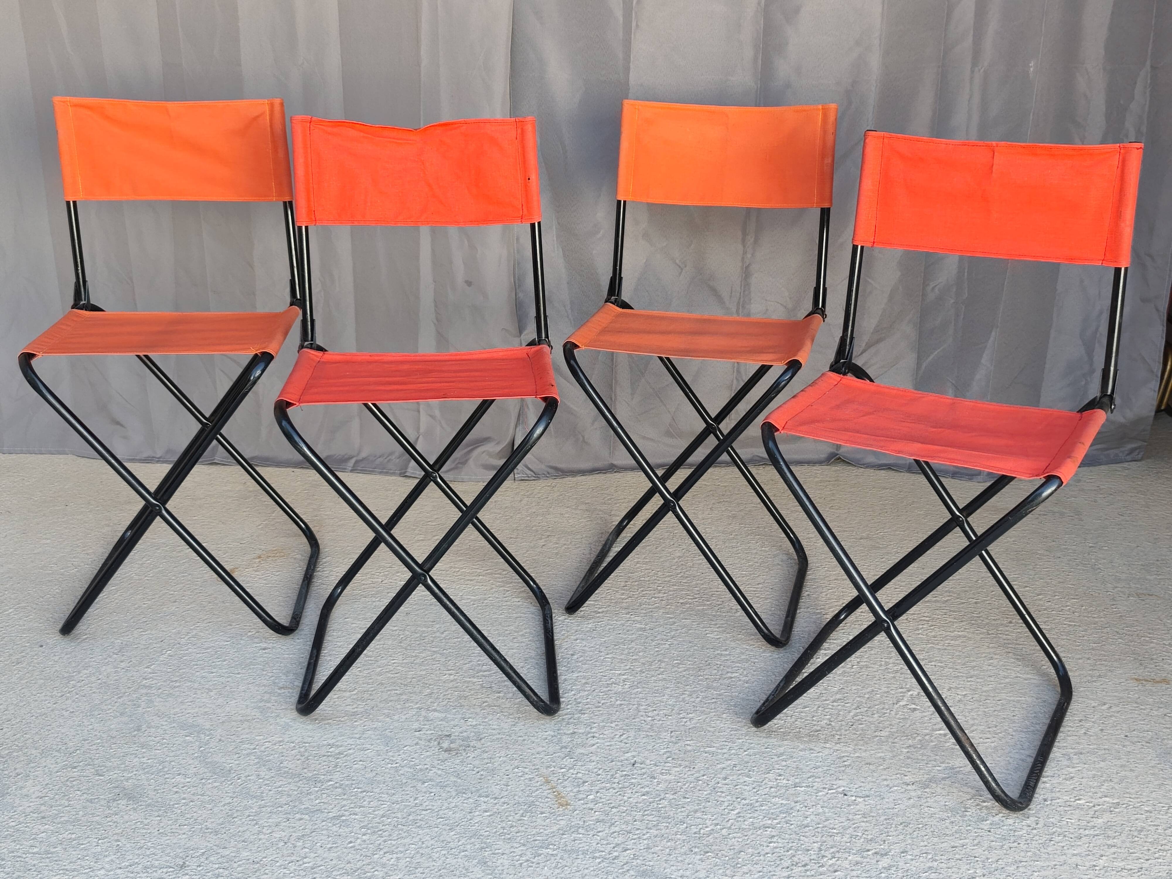 Set of 4 "vintage" folding camping seats