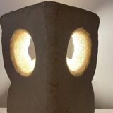 Limestone owl lamp, Albert Tormos, France, 1970s