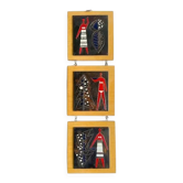 Vintage mid-century three-panel enamel figurative wall art