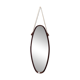 Oval Wall Mirror with Ebonized Beech Frame and a Nylon Rope, Italy