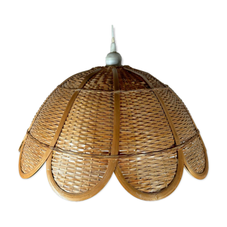 Rattan flower chandelier from the 60s
