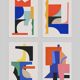4 Colorful Geometric Art Prints