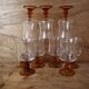 9 Luminarc "Antique" amber-stemmed red wine glasses