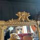 Napoleon iii period fireplace mirror in golden wood with putti decor - 19th century