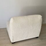 White corduroy armchair