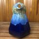 Old vintage blue ceramic pitcher