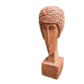 Buste de femme en terre cuite