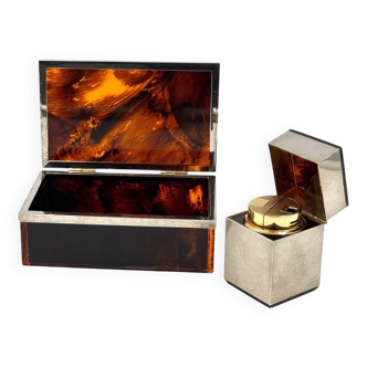 Hollywood regency luxury smoking set, Italy 1970