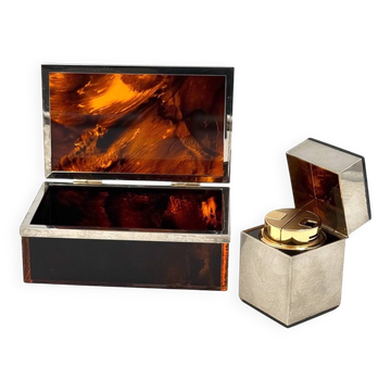 Hollywood regency luxury smoking set, Italy 1970
