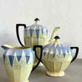 Art Deco coffee set in fine pearlescent porcelain 20s